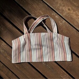 URBAN RENEWAL Striped Cotton Multi Color Pastel Crop Tank Top Sz M